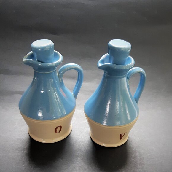 Buchan Pottery Portobello Scotland Oil and Vinegar Cruets Set - Picture 1 of 9
